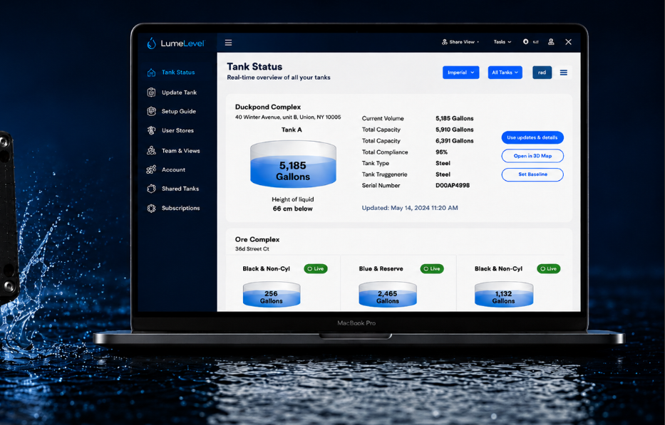 LumeLevel dashboard laptop preview